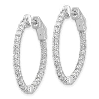 Thumbnail for 14k White Gold Oval Hoop w/Safety Clasp Earring Mountings