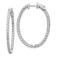 Thumbnail for 14k White Gold Oval Hoop w/Safety Clasp Earring Mountings