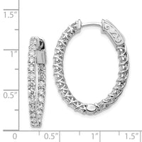 Thumbnail for 14k White Gold Oval Hoop w/Safety Clasp Earring Mountings