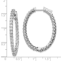 Thumbnail for 14k White Gold Oval Hoop w/Safety Clasp Earring Mountings