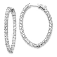 Thumbnail for 14k White Gold Oval Hoop w/Safety Clasp Earring Mountings