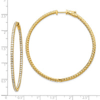 Thumbnail for 14k Diamond Round Hoop w/Safety Clasp Earrings