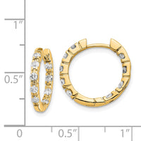 Thumbnail for 14k A Diamond Hinged Hoop Earrings