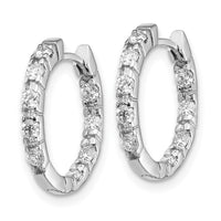 Thumbnail for 14k White Gold AAA Diamond Hinged Hoop Earrings