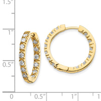 Thumbnail for 14k A Diamond Hinged Hoop Earrings