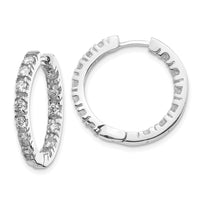 Thumbnail for 14k White Gold AA Diamond Hinged Hoop Earrings