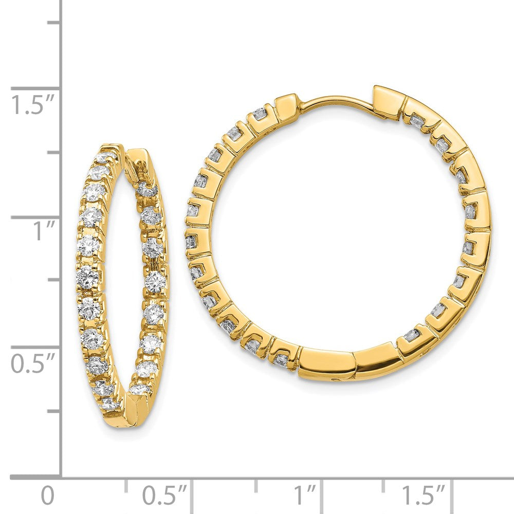 14k VS Diamond Hinged Hoop Earrings