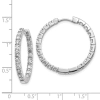 Thumbnail for 14k White Gold AA Diamond Hinged Hoop Earrings