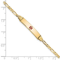 Thumbnail for 14K Medical Red Enamel Figaro ID Bracelet
