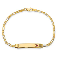Thumbnail for 14K Medical Red Enamel Figaro ID Bracelet