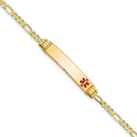 Thumbnail for 14K Medical Red Enamel Figaro ID Bracelet