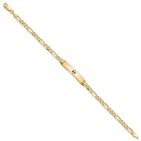 Thumbnail for 14K Medical Red Enamel Figaro ID Bracelet