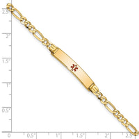 Thumbnail for 14K Medical Red Enamel Figaro ID Bracelet