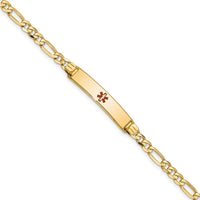 Thumbnail for 14K Medical Red Enamel Figaro ID Bracelet