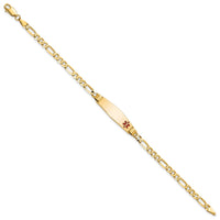 Thumbnail for 14K Medical Soft Diamond Shape Red Enamel Figaro ID Bracelet