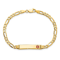Thumbnail for 14K Medical Red Enamel Figaro ID Bracelet