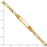 Thumbnail for 14K Medical Red Enamel Figaro ID Bracelet