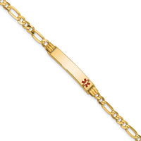 Thumbnail for 14K Medical Red Enamel Figaro ID Bracelet