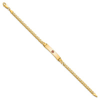 Thumbnail for 14K Medical Red Enamel Curb Link ID Bracelet