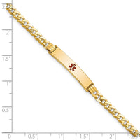 Thumbnail for 14K Medical Red Enamel Curb Link ID Bracelet
