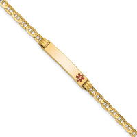 Thumbnail for 14K Medical Red Enamel Anchor Link ID Bracelet