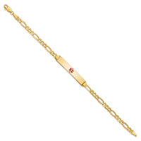 Thumbnail for 14K Semi-solid Medical Red Enamel ID Bracelet