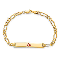 Thumbnail for 14K Semi-solid Medical Red Enamel ID Bracelet