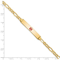 Thumbnail for 14K Semi-solid Medical Red Enamel ID Bracelet