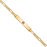 Thumbnail for 14K Semi-solid Medical Red Enamel ID Bracelet