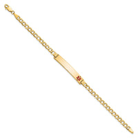 Thumbnail for 14K Semi-solid Medical Red Enamel Curb Link ID Bracelet
