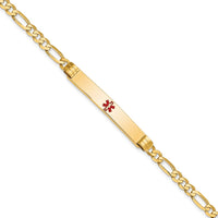 Thumbnail for 14K Medical Red Enamel Figaro ID Bracelet