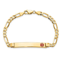 Thumbnail for 14K Medical Red Enamel Figaro ID Bracelet