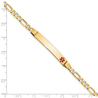Thumbnail for 14K Medical Red Enamel Figaro ID Bracelet