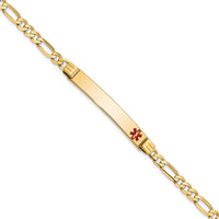 Thumbnail for 14K Medical Red Enamel Figaro ID Bracelet