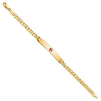 Thumbnail for 14K Medical Red Enamel Curb Link ID Bracelet