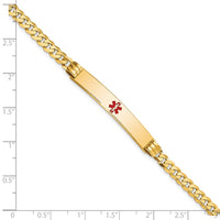 Thumbnail for 14K Medical Red Enamel Curb Link ID Bracelet