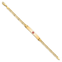Thumbnail for 14K Medical Red Enamel Anchor Link ID Bracelet