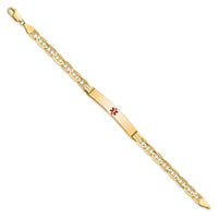 Thumbnail for 14K Medical Red Enamel Anchor ID Bracelet