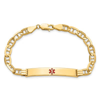 Thumbnail for 14K Medical Red Enamel Anchor ID Bracelet