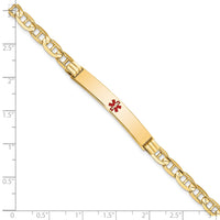 Thumbnail for 14K Medical Red Enamel Anchor ID Bracelet