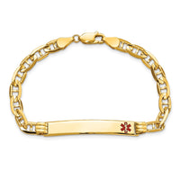 Thumbnail for 14K Medical Red Enamel Anchor ID Bracelet