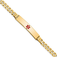 Thumbnail for 14K Medical Red Enamel Curb Link ID Bracelet