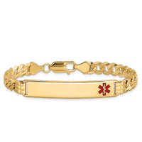 Thumbnail for 14K Medical Red Enamel Curb Link ID Bracelet