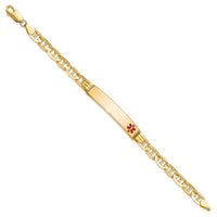 Thumbnail for 14K Medical Red Enamel Anchor Link ID Bracelet