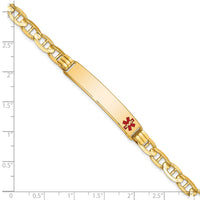 Thumbnail for 14K Medical Red Enamel Anchor Link ID Bracelet