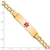 Thumbnail for 14K Semi-solid Medical Red Enamel Curb Link ID Bracelet