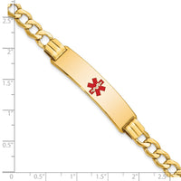 Thumbnail for 14K Semi-solid Medical Red Enamel Curb Link ID Bracelet