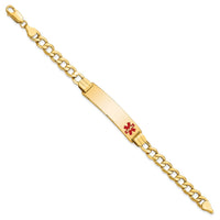 Thumbnail for 14K Semi-solid Medical Red Enamel Curb Link ID Bracelet