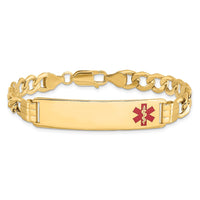 Thumbnail for 14K Semi-solid Medical Red Enamel Curb Link ID Bracelet