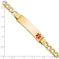 Thumbnail for 14K Semi-solid Medical Red Enamel Curb Link ID Bracelet